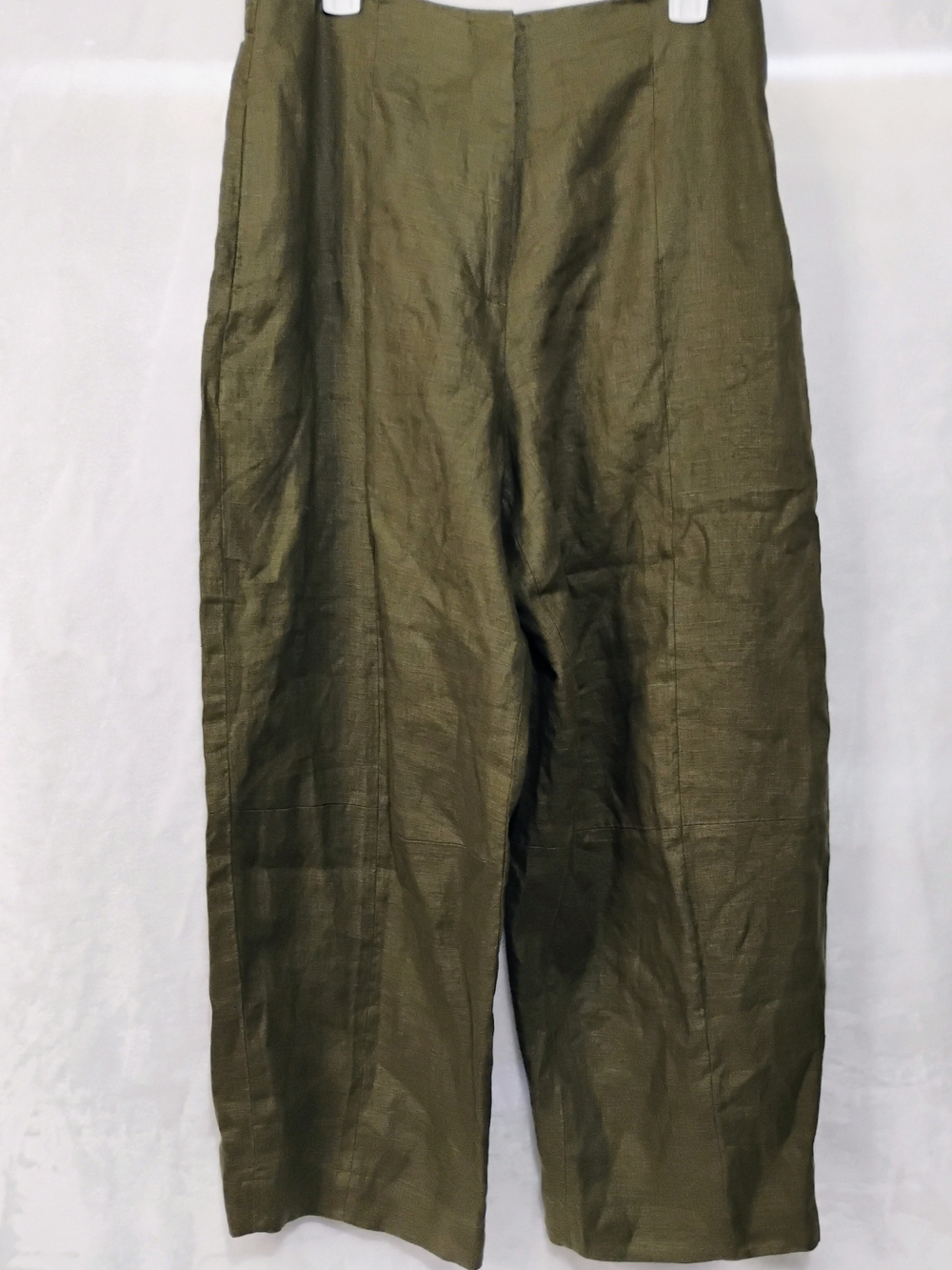 ATM Womens 13 Cropped Linen Wide Leg Olive Green Pants Anthony Thomas Melillo U